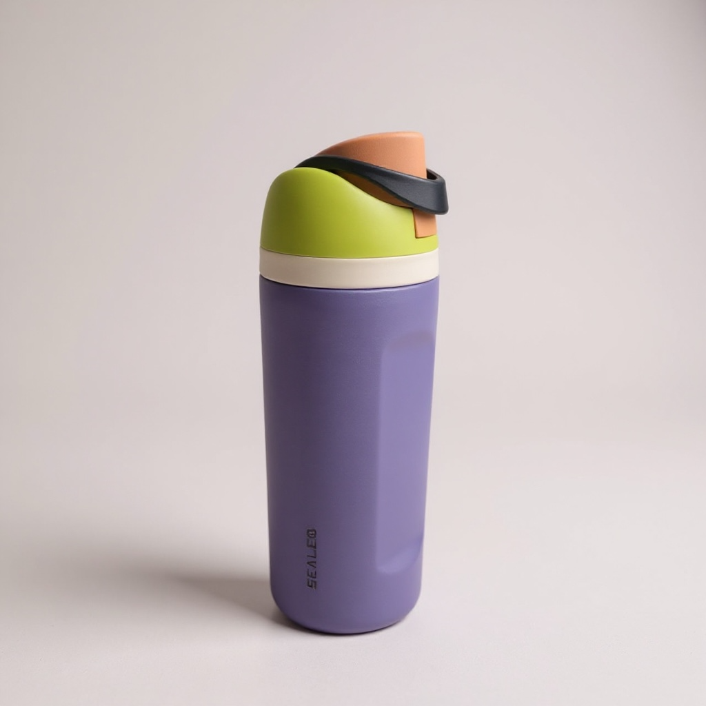 Sealed Cover Top Bottle 600 ML Purple مطرة سيلد بغطاء نهدي