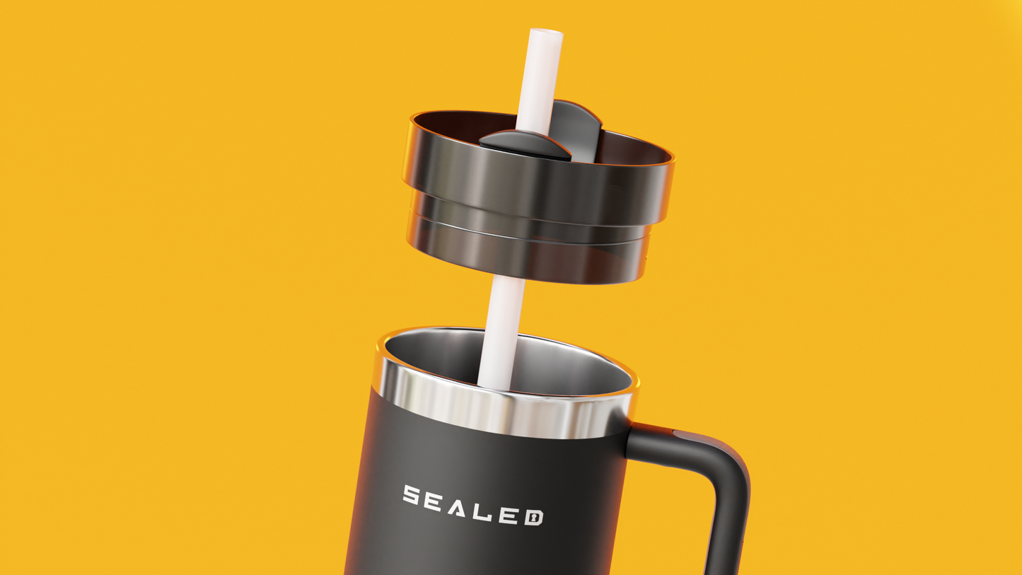 Sealed Tumbler 1200 ML 40 OZ Black كوب سيلد 1200 مل اسود