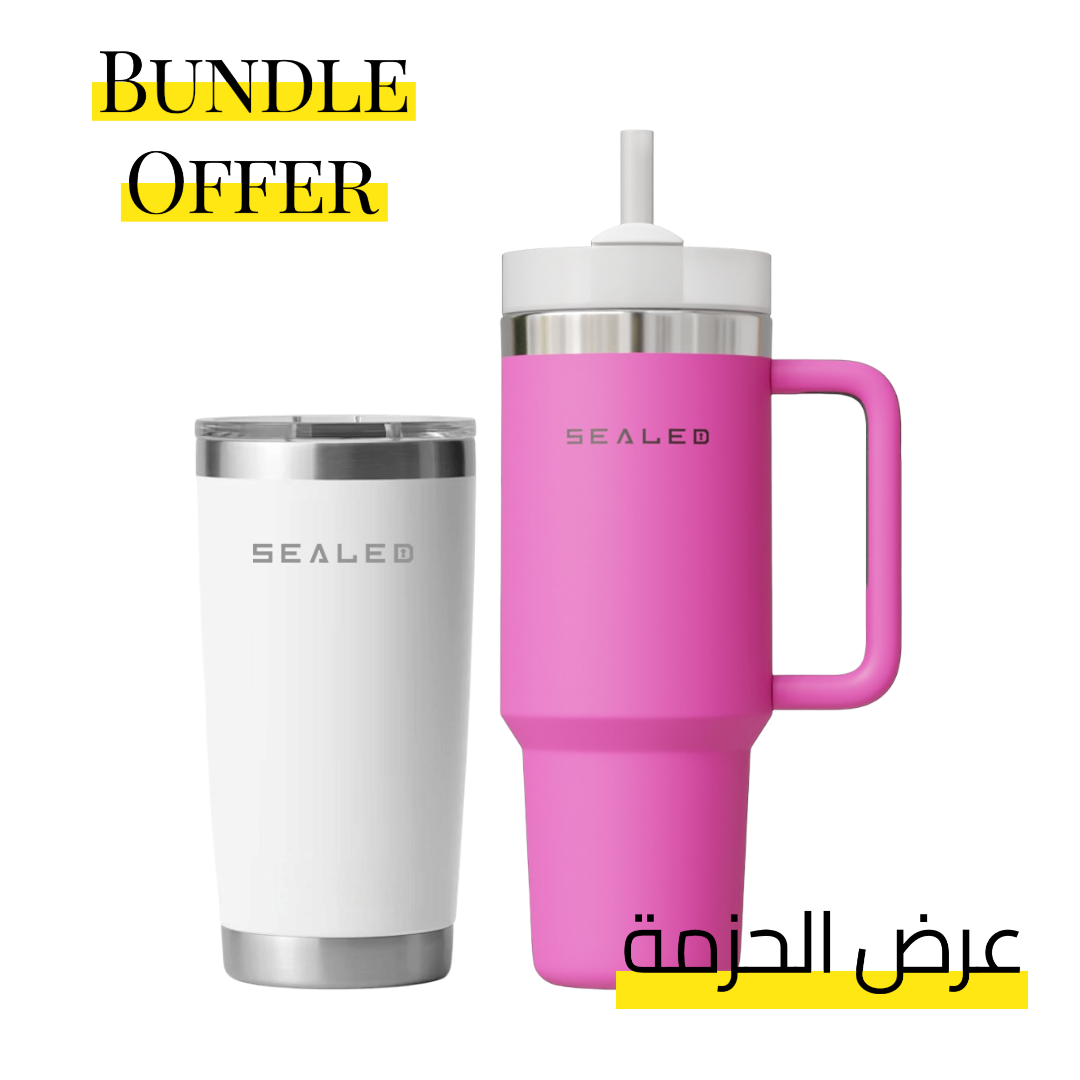 Bundle Offer Sealed 1200 ML + Coffee Cup 600 ML عرض الحزمة كوب سيلد 1200 مل + كوب ساخن 600 مل