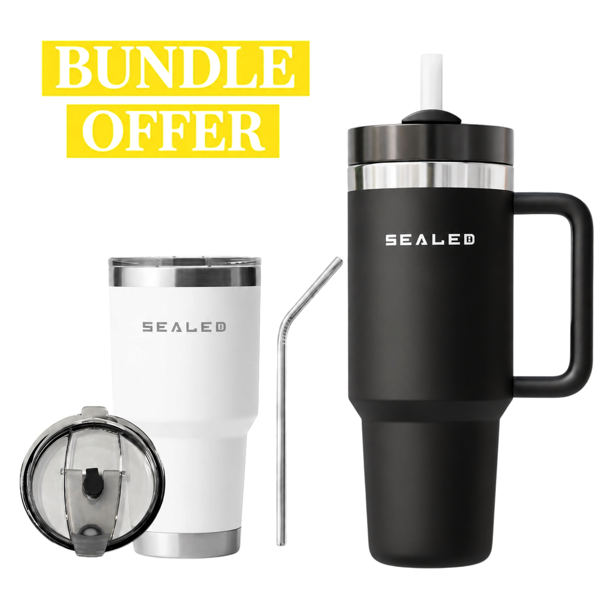 Bundle Offer Sealed 1200 ML + Sealed Tumbler 900 ML 30 OZ عرض الحزمة كوب سيلد 1200 مل + كوب سيلد بدون يد 900 مل