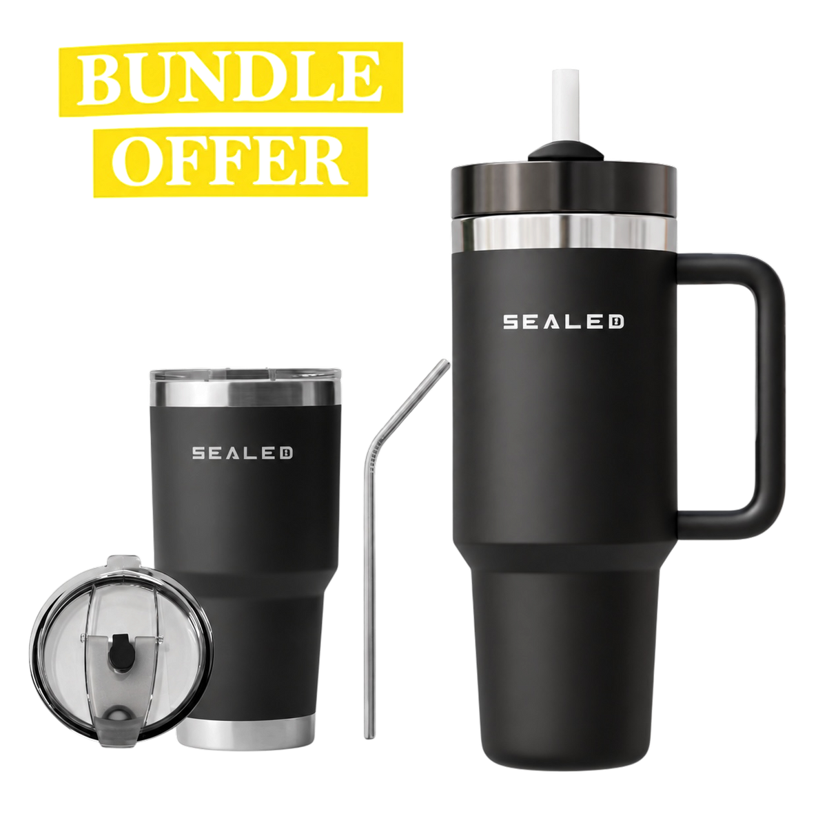 Bundle Offer Sealed 1200 ML + Sealed Tumbler 900 ML 30 OZ عرض الحزمة كوب سيلد 1200 مل + كوب سيلد بدون يد 900 مل