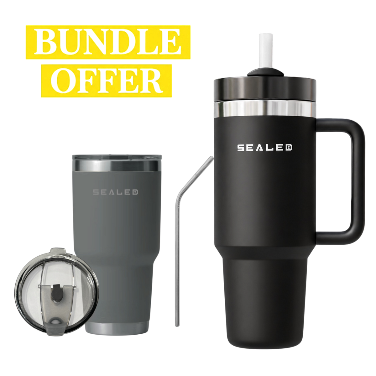 Bundle Offer Sealed 1200 ML + Sealed Tumbler 900 ML 30 OZ عرض الحزمة كوب سيلد 1200 مل + كوب سيلد بدون يد 900 مل