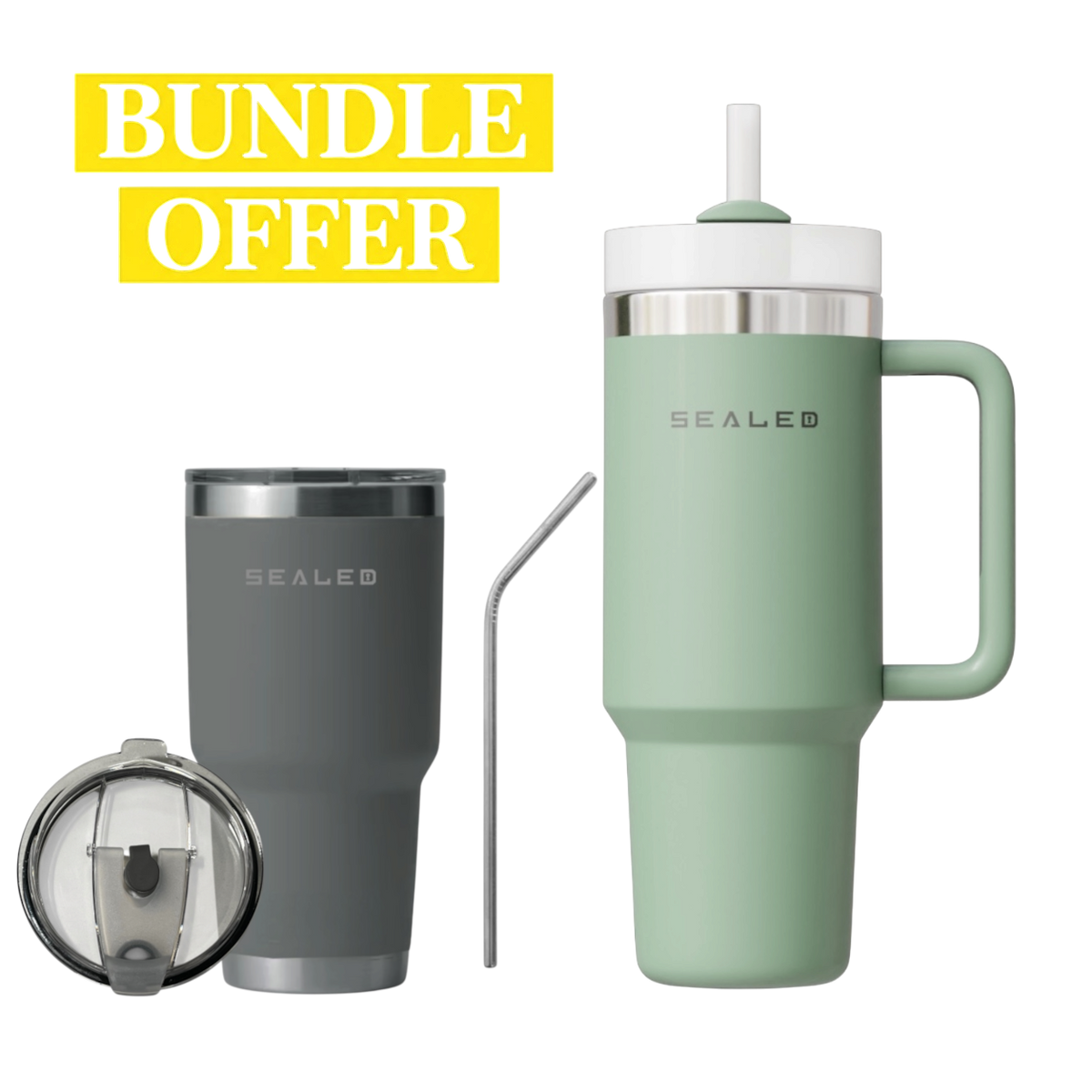 Bundle Offer Sealed 1200 ML + Sealed Tumbler 900 ML 30 OZ عرض الحزمة كوب سيلد 1200 مل + كوب سيلد بدون يد 900 مل