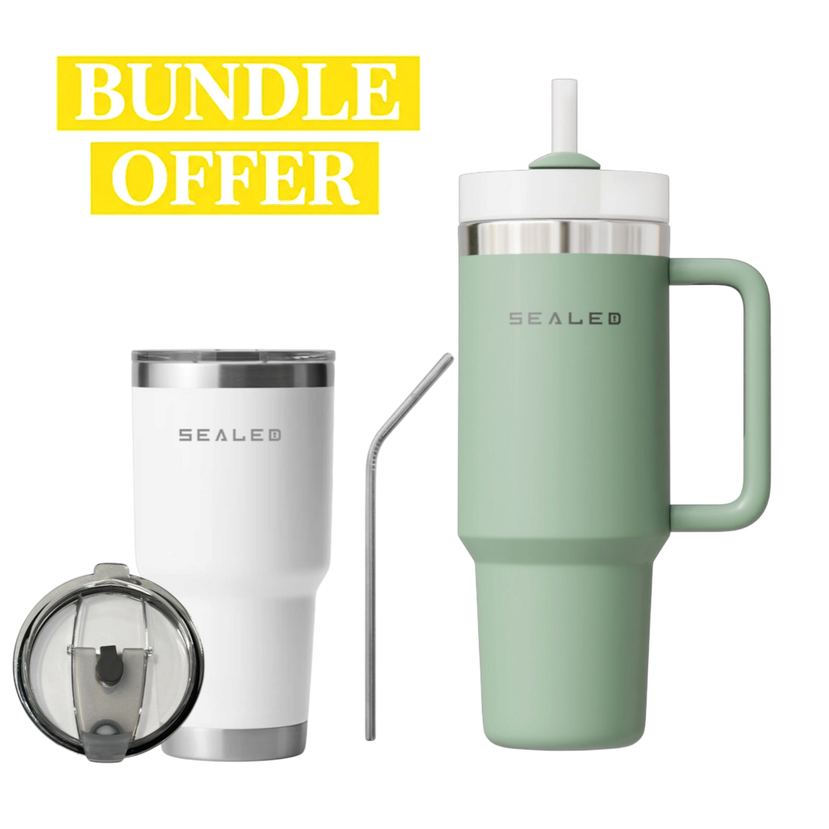 Bundle Offer Sealed 1200 ML + Sealed Tumbler 900 ML 30 OZ عرض الحزمة كوب سيلد 1200 مل + كوب سيلد بدون يد 900 مل