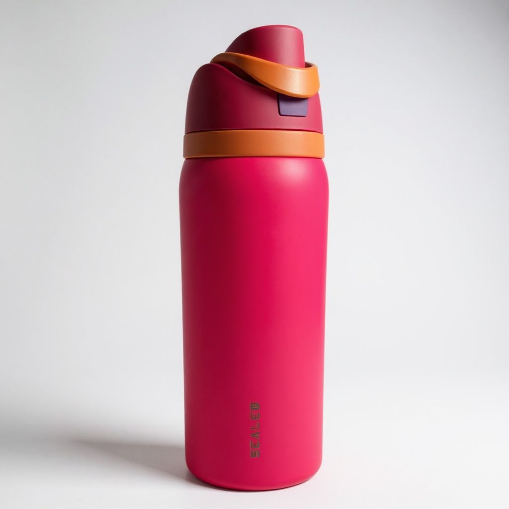 Sealed Cover Top Bottle 990 ML Pink مطرة سيلد بغطاء زهري