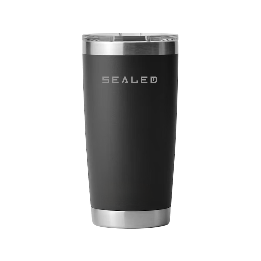Sealed Coffee Cup 600 ML 20 OZ black كوب سيلد للسخن اسود 600 مل