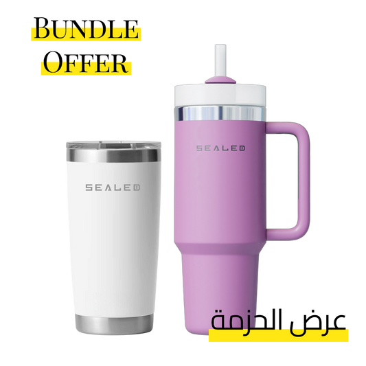 Bundle Offer Sealed 1200 ML + Coffee Cup 600 ML عرض الحزمة كوب سيلد 1200 مل + كوب ساخن 600 مل
