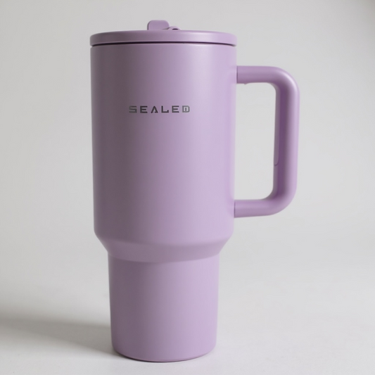 Sealed Tumbler -Flip Straw 1200 ML 40 OZ Purple كوب سيلد 1200 مل مع سترو ثابت نهدي