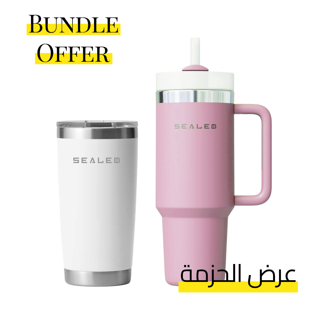 Bundle Offer Sealed 1200 ML + Coffee Cup 600 ML عرض الحزمة كوب سيلد 1200 مل + كوب ساخن 600 مل