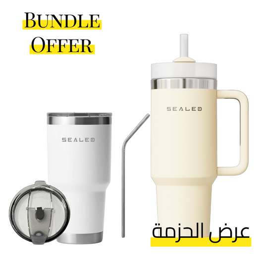 Bundle Offer Sealed 1200 ML + Sealed Tumbler 900 ML 30 OZ عرض الحزمة كوب سيلد 1200 مل + كوب سيلد بدون يد 900 مل