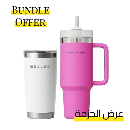 Bundle Offer Sealed 1200 ML + Coffee Cup 600 ML عرض الحزمة كوب سيلد 1200 مل + كوب ساخن 600 مل
