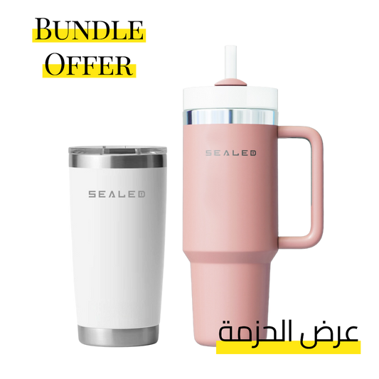 Bundle Offer Sealed 1200 ML + Coffee Cup 600 ML عرض الحزمة كوب سيلد 1200 مل + كوب ساخن 600 مل