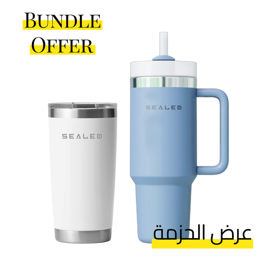 Bundle Offer Sealed 1200 ML + Coffee Cup 600 ML عرض الحزمة كوب سيلد 1200 مل + كوب ساخن 600 مل