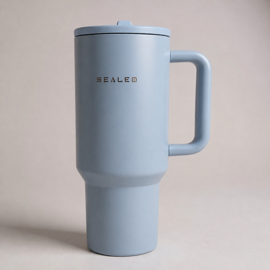 Sealed Tumbler -Flip Straw 1200 ML 40 OZ Blue كوب سيلد 1200 مل مع سترو ثابت أزرق
