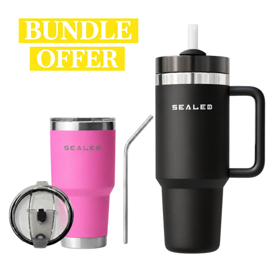 Bundle Offer Sealed 1200 ML + Sealed Tumbler 900 ML 30 OZ عرض الحزمة كوب سيلد 1200 مل + كوب سيلد بدون يد 900 مل