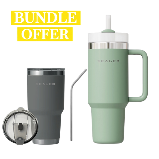Bundle Offer Sealed 1200 ML + Sealed Tumbler 900 ML 30 OZ عرض الحزمة كوب سيلد 1200 مل + كوب سيلد بدون يد 900 مل