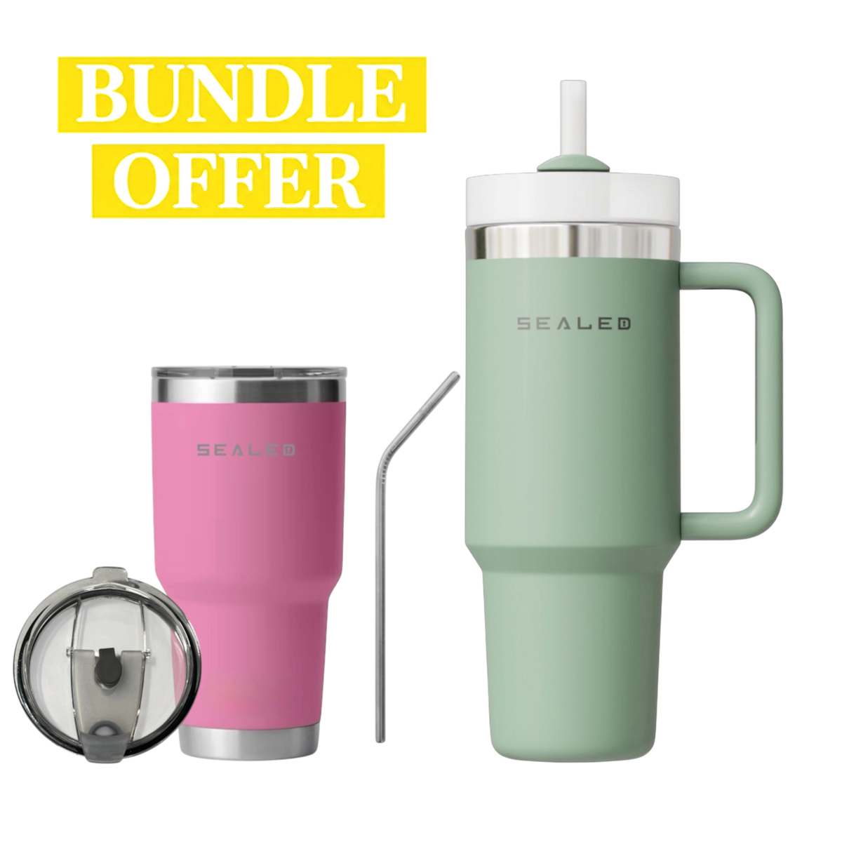 Bundle Offer Sealed 1200 ML + Sealed Tumbler 900 ML 30 OZ عرض الحزمة كوب سيلد 1200 مل + كوب سيلد بدون يد 900 مل (Copy) (Copy)