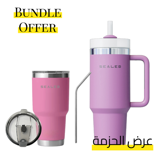 Bundle Offer Sealed 1200 ML + Sealed Tumbler 900 ML 30 OZ عرض الحزمة كوب سيلد 1200 مل + كوب سيلد بدون يد 900 مل