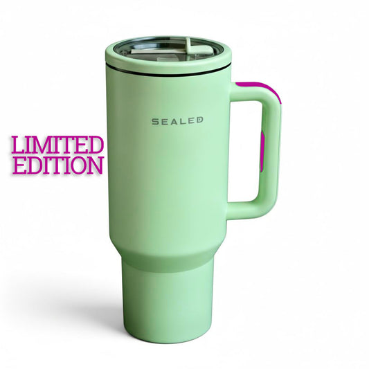 Sealed Tumbler -Flip Straw 1200 ML 40 OZ كوب سيلد 1200 مل مع سترو ثابت اخضر/فوشي